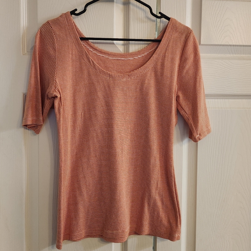 Banana Republic Striped Orange Top